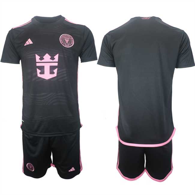 Mens Inter Miami CF Blank 2024-25 Black Away Soccer Jersey Suit